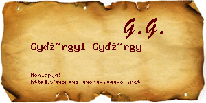 Györgyi György névjegykártya